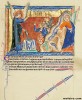 f. 55r, Die f�nfte Schale wird �ber den Thron des Tieres gegossen; die sechste Schale wird in den Euphrat gegossen