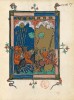 f. 27r, Die von Abaddon angef&uuml;hrten Heuschrecken (Offb. 9, 8-12)