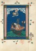 f. 65r, In die H&ouml;lle geworfenes Babylon (Offb 18, 22b-24)