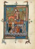 f. 32r, Tod der zwei M&auml;rtyrer (Offb 11, 7-11)