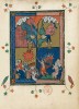 f. 49r, Der vierte und f&uuml;nfte Kelch (Offb 16, 7-11)
