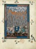 f. 54r, Der Hagelsturm (Offenbarung 16, 21)