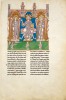 f. 3A, Gott &uuml;bergibt das Buch an den Engel und dieser h&auml;ndigt es Johannes aus