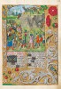 f. 132r, David maldecido y apedreado por Seme&iacute;