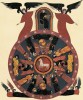 f. 116v, Vision des Lammes, Tetramorphen und Alte (Offb V)