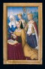 f. 3r, Anne de Bretagne beim Gebet mit drei Heiligen