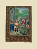 f. 27v, October, grape harvest feast