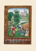 <p>f. 25v, August, harvest</p>