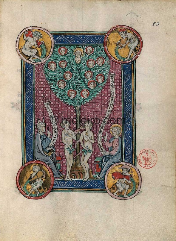 El &aacute;rbol de la Vida, f. 83r, Apocalipsis 1313: 5 miniaturas casi-originales