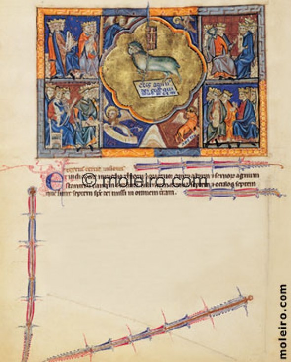 f. 5v, Die Erscheinung des Lammes am Himmel, Apokalypse Gulbenkian