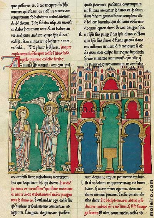 f. 44v, Die Botschaft an die Gemeinde in Smyrna, Beatus von Carde&ntilde;a
