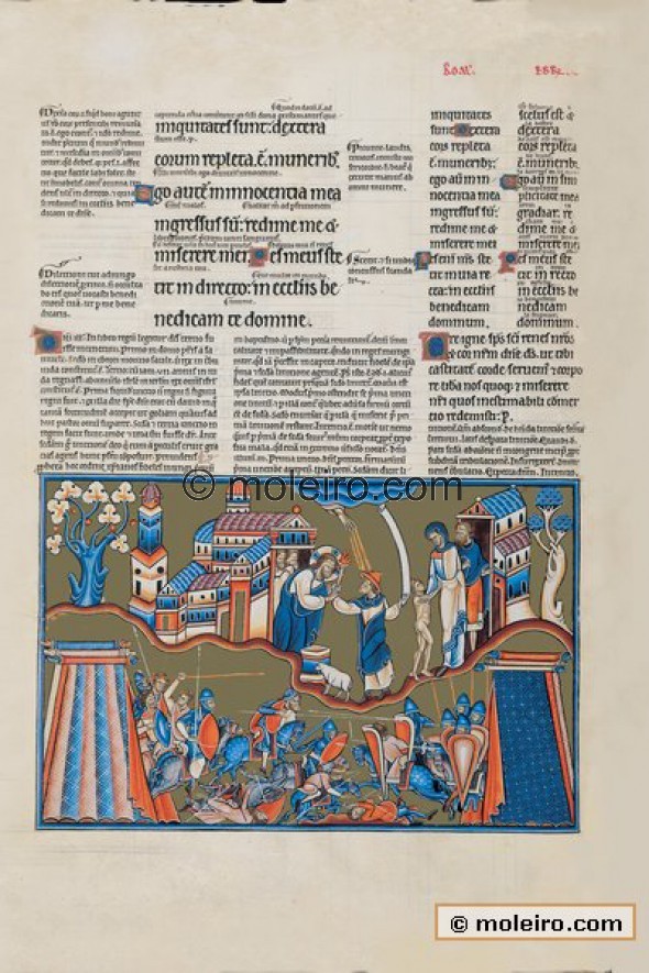 f. 44v, psalm 26 The Lord is my light and my salvation. The psalm is about faith in God&rsquo;s protection. The hand of God ...