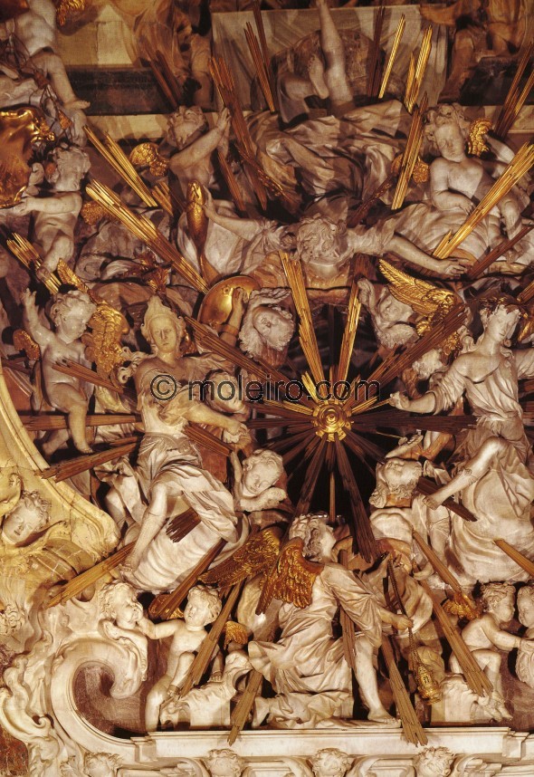 This detail of the \\'trasperencia\\' in Toledo Cathedral with its countless angels is an example of exaggerated Spanish baroque...