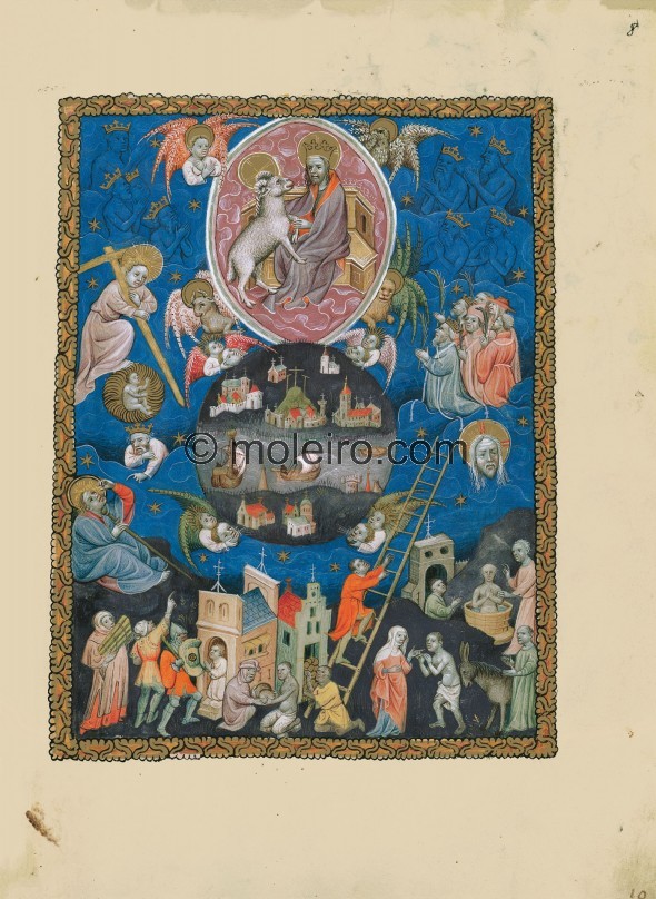 f. 8r, Die die Winde b&auml;ndigenden vier Engel, Fl&auml;mische Apokalypse