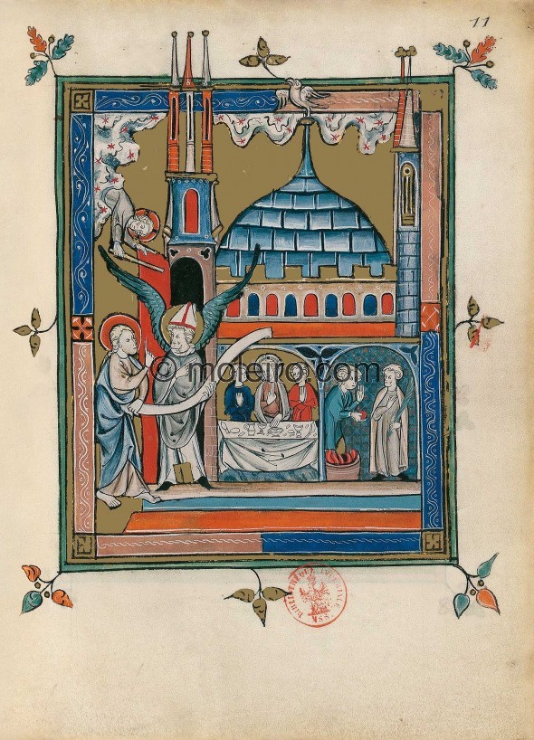 f. 11r, The message to the Church of Laodicea (Revelation 3: 14-22), Apocalipse 1313
