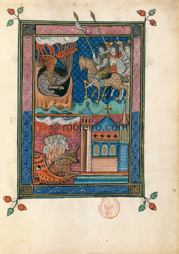 f. 74r, Die zweite eschatologische Schlacht (Offb 20, 7-10), Apokalypse 1313