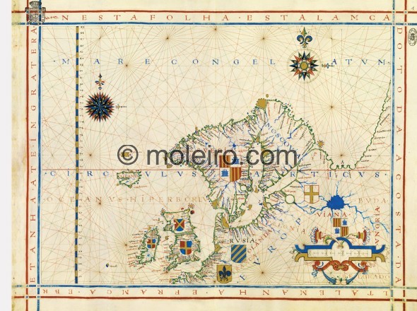 Mapa 1: Norte da Europa, Atlas universal de Fern&atilde;o Vaz Dourado