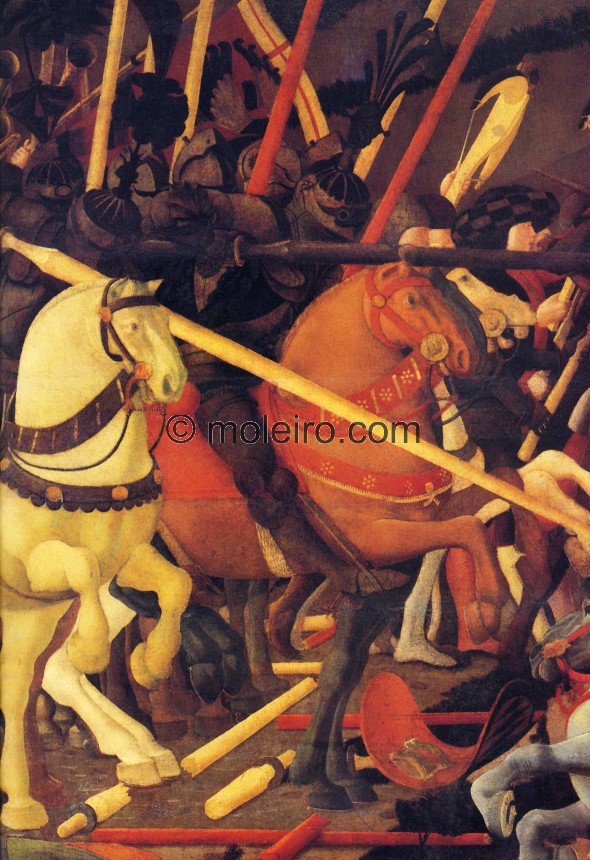 Paolo Uccello, Schlacht von San Romano, Detail, Florenz, Uffizien., El Arte en el Renacimiento
