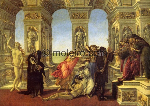 Sandro Botticelli, Die Verleumdung, Florenz, Uffizien., El Arte en el Renacimiento