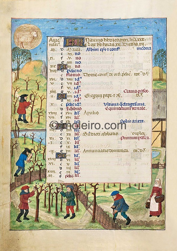 Mar&ccedil;o - f. 2v, Brevi&aacute;rio de Isabel, a Cat&oacute;lica