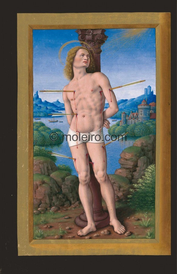 f. 175v, Saint S&eacute;bastien. Le martyr S&eacute;bastien, natif de Narbonne, devenu chef des gardes pr&eacute;tor...