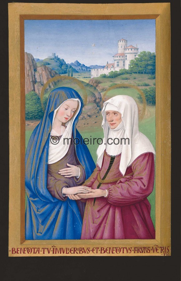 f. 36v, Visitaci&oacute;n. Santa Isabel, vistiendo con la austeridad de las mujeres de edad en la &eacute;poca de Bourdi...
