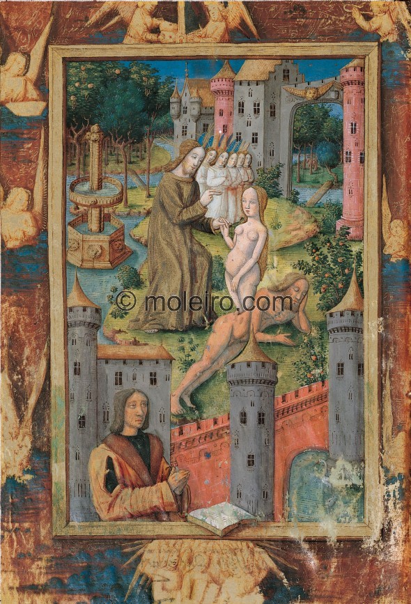 f. 11v, Erschaffung Evas, Stundenbuch des Ludwig von Orleans