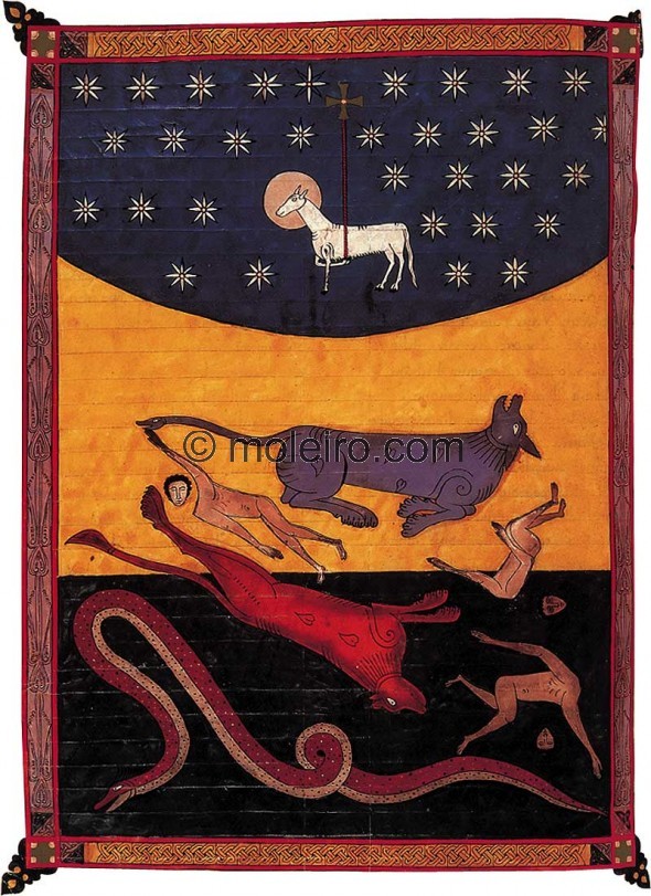 f. 230v, Beato de Fernando I e Dona Sancha, Beato de Li&eacute;bana - Manuscritos Iluminados