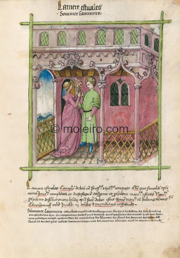 f. 94r, Summer chambers. Summer chambers. Nature: must be moderately cold and wet. Optimum: those with a temperature similar to ...