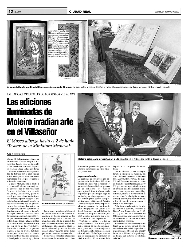 Las ediciones iluminadas de Moleiro irradian arte en el Villase�or