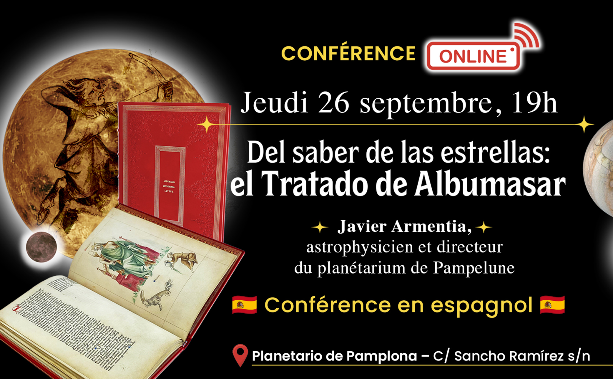 Conférence online "Del saber de las estrellas: el Tratado de Albumasar" et exposition