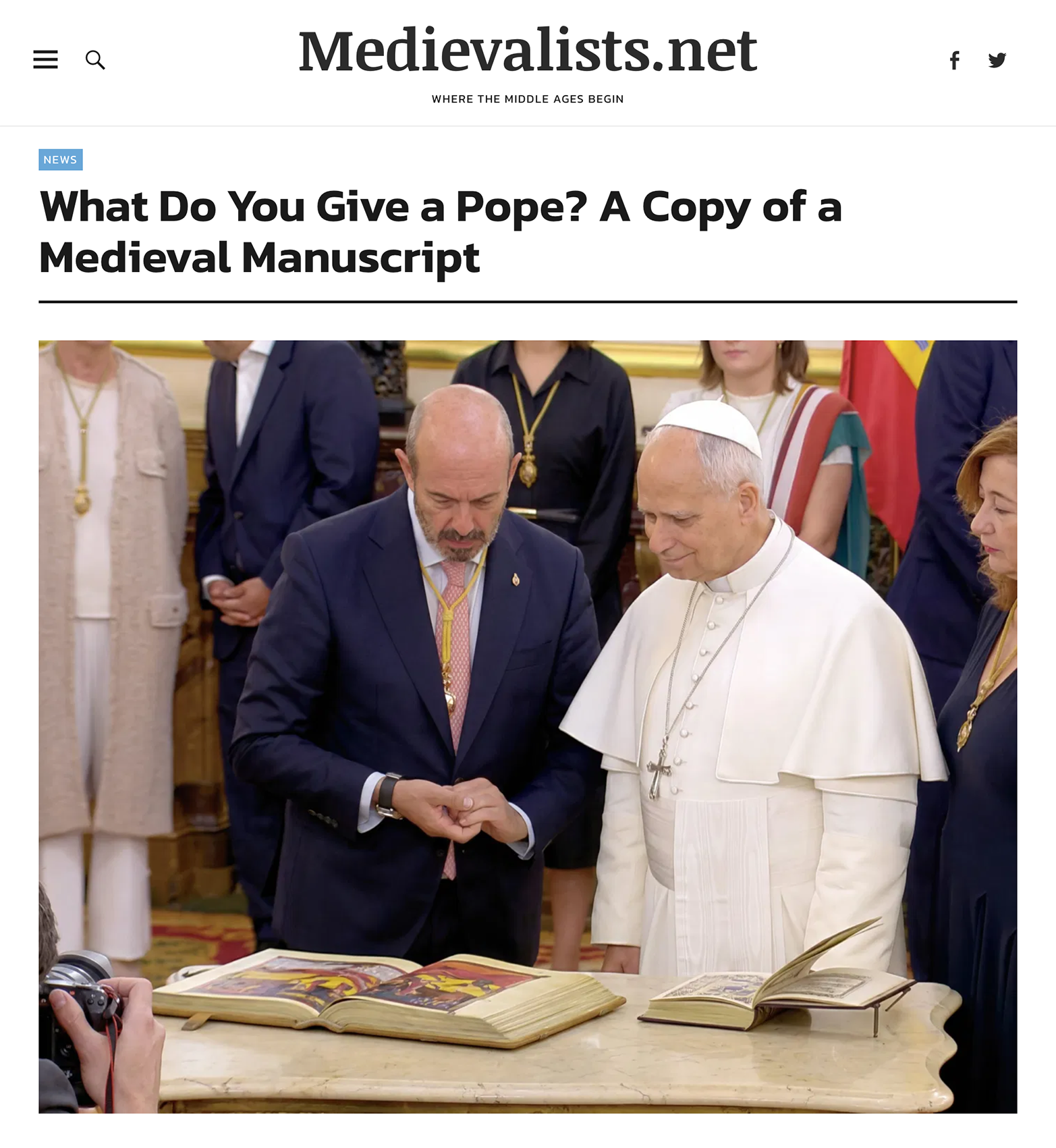 What do you give a Pope? A Copy of a Medieval Manuscript